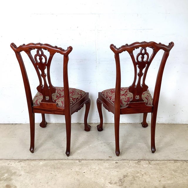 Chippendale Set of Six Chippendale Style Mahogany Dining Chairs, Carved Splat Backs, Ball-and-Claw Feet For Sale - Image 3 of 12