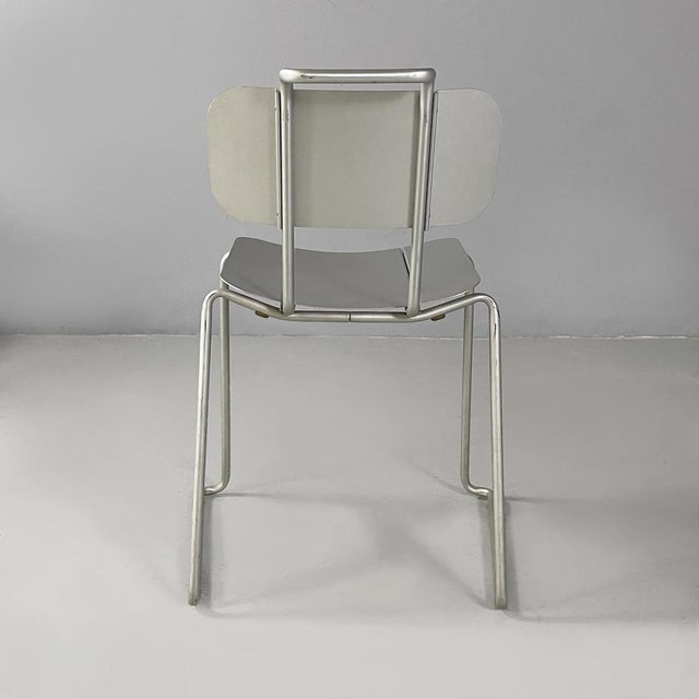 Italian Modern Aluminum Stackable Chairs by Tanzi, 1980s, Set of 4 For Sale - Image 4 of 18