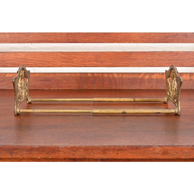 Metal Antique Art Nouveau Bronze Owl Expandable Book Rack, Circa 1910 For Sale - Image 7 of 12