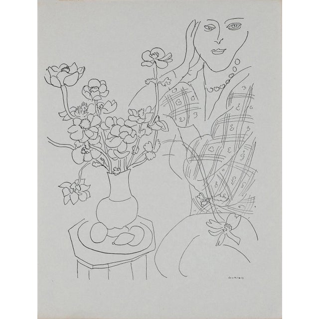After Henri Matisse, Femme Et Vase De Fleurs, Lithograph For Sale - Image 5 of 5