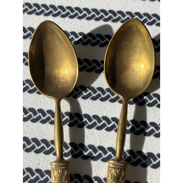 Antique 19th Century Mother-of-Pearl Handle Dessert Spoons / Coffee Spoons - Set of 4 For Sale - Image 11 of 14