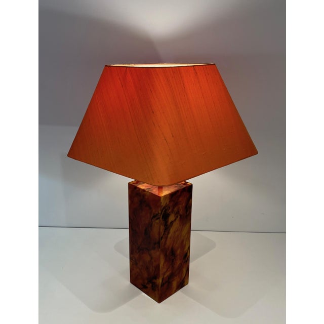 Lucite Lamps Representing a Tortoise Shell French Work. Circa 1970 - a Pair For Sale - Image 12 of 12