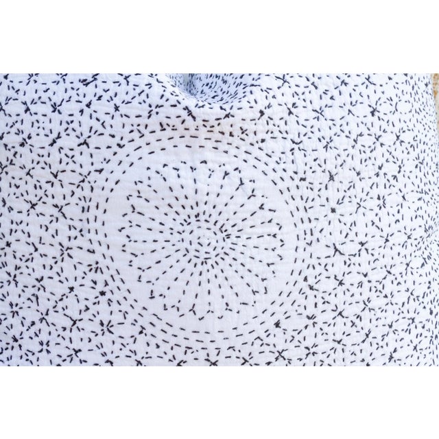 Midnight Filanan Kantha Euro Pillow For Sale - Image 4 of 9