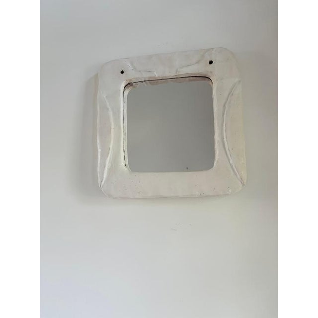Uccelini French Contemporary Ceramic Mirror by Renzo Maar Signed Dimensions: D 27 x W 27 x H 28 cm Materials: Enameled...