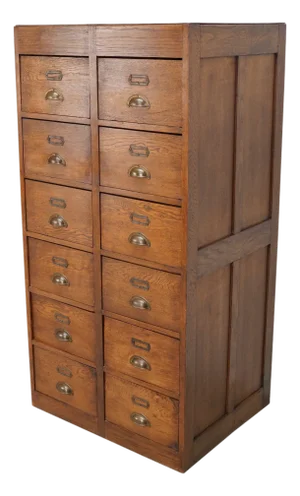 Vintage Dutch Oak Apothecary, 1930s