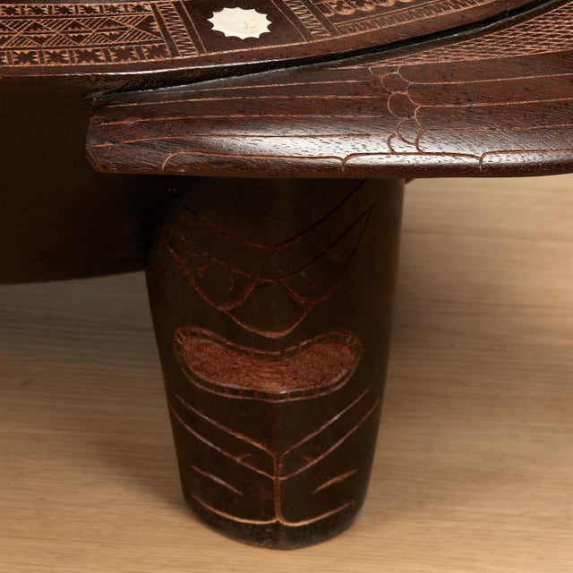 Mid 20th Century Vintage Carved Wood Fijian Turtle Kava Bowl For Sale - Image 5 of 14