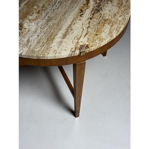 Travertine Coffee Table with Marble Top For Sale - Image 13 of 16