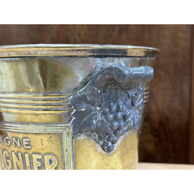 Early 20th Century Brass Champagne Bucket by R. Sauvignier, 1930s For Sale - Image 5 of 8