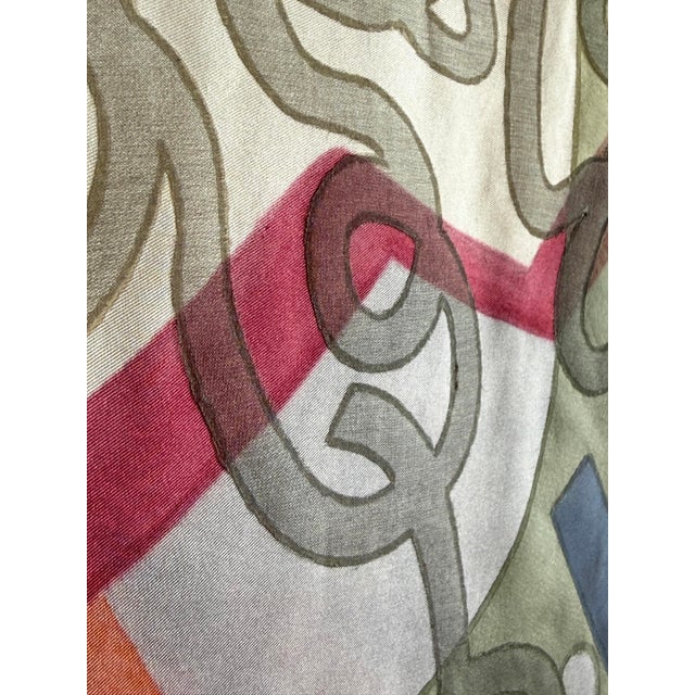 Layered Silk Tapestry Painting by French Artist, Marie Luare-Ilie, 1980s For Sale - Image 14 of 16