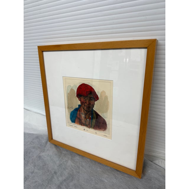 Artist Proof Artwork "Tibetan Man", Signed + Framed For Sale - Image 10 of 12