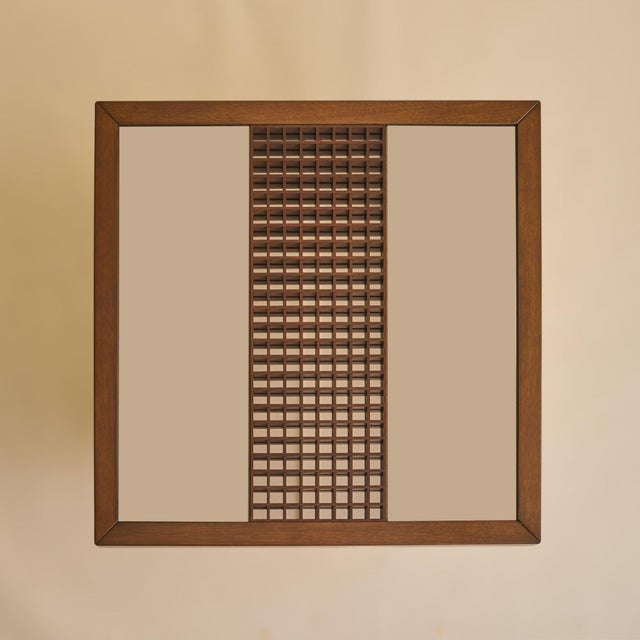 Italian Mirrored Grid Coffee Table in the Manner of Ettore Sottsass, 1970s For Sale - Image 4 of 13