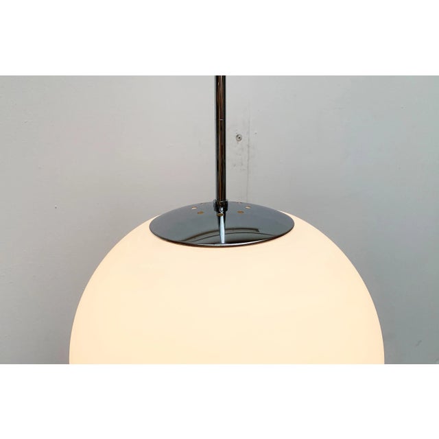 Silver Vintage German Space Age Glass Ball Pendant Lamp from Limburg For Sale - Image 8 of 18