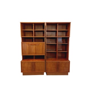 Vintage Teak Scandinavian Double Library from the 60s, 1960s For Sale