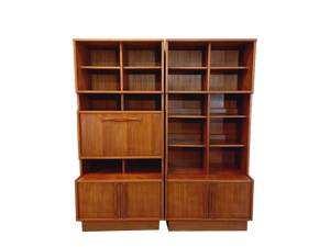 Vintage Teak Scandinavian Double Library from the 60s, 1960s