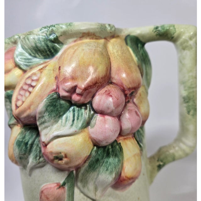 Early 20th Century Italian Majolica Fruit Pitcher For Sale - Image 14 of 17