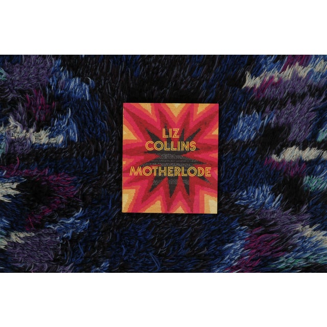 Vintage Swedish Rya Rug With Blue and Purple Abstract Pattern - Rug & Kilim For Sale - Image 9 of 9