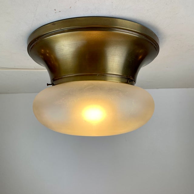 Metal Brass and Murano Glass Ceiling Lamp, Italy, 1960s For Sale - Image 7 of 17