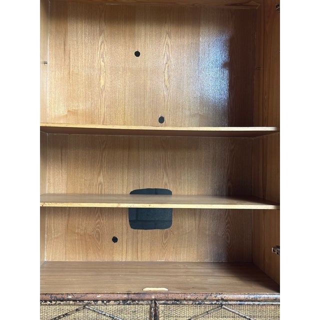 1980s Tortoiseshell British Colonial Bamboo & Rattan Wardrobe Attributed to Ralph Lauren for Bloomingdale’s For Sale - Image 12 of 12