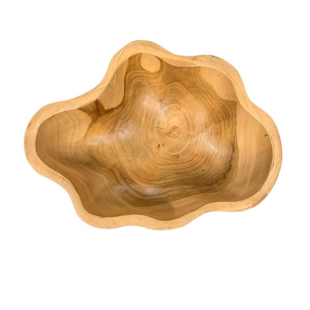 2010s Medium Wooden Bowl For Sale - Image 5 of 5