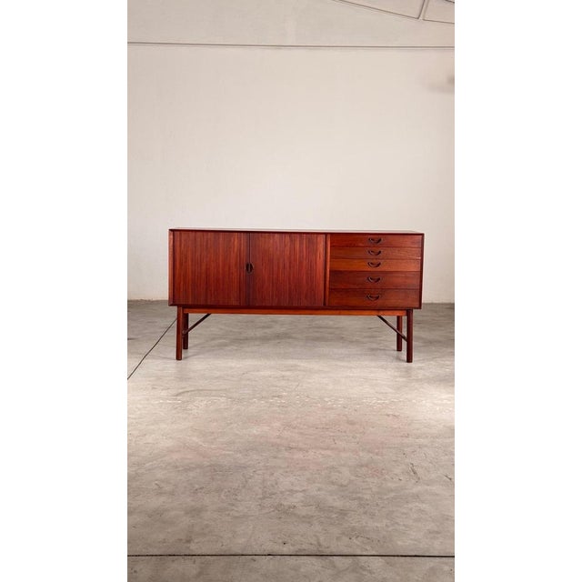 Danish Modern Tambour Credenza by Peter Hvidt & Orla Mølgaard-Nielsen for Søborg, 1960s A remarkable example of Danish...