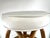 Wood Mid Century Bentwood Rattan Stool With Cream Upholstered Cushion For Sale - Image 7 of 12