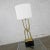 1960s Mid-Century Modern Table Lamp Brass Looped Tube Black Base White Drum Shade For Sale - Image 4 of 13