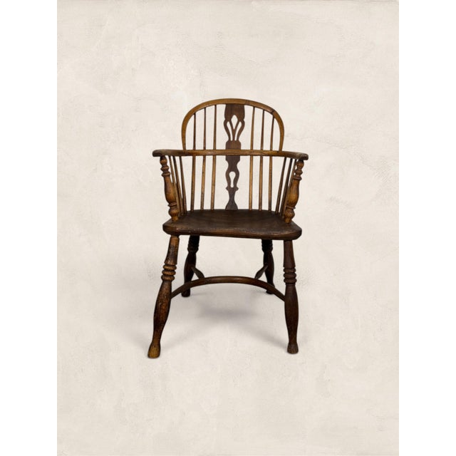 Late 19th Century Mid 19th Century Antique English Oak Windsor Chair For Sale - Image 5 of 9