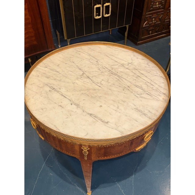 19th Century 19th C. French Louis XVI Inlaid Center Table For Sale - Image 5 of 7