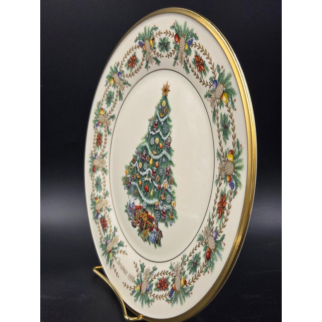 Vintage Lenox 1998 Numbered Christmas Trees Around the World Plate With Original Box For Sale In Philadelphia - Image 6 of 18