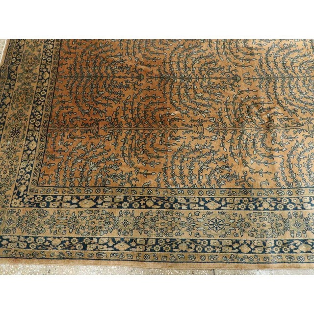 Gold Galerie Shabab Collection Early 20th Century Indian Lahore Room Size Rug For Sale - Image 8 of 10