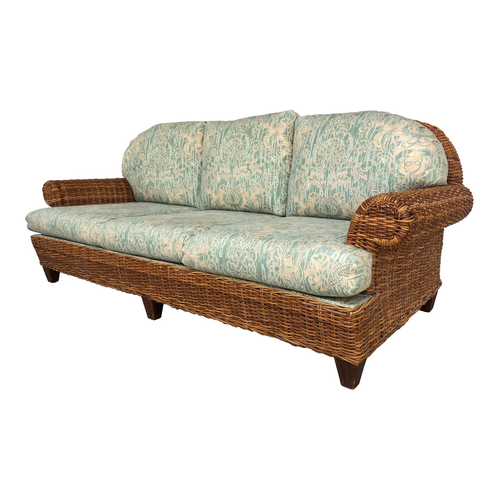 Vintage Woven Wicker Sofa by Walter Wicker Chairish