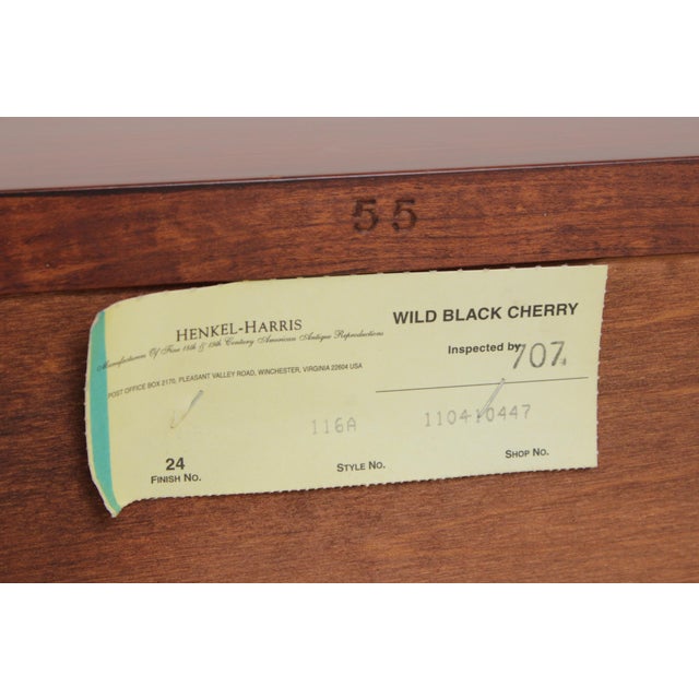 Henkel Harris Model 116a Cherry 4 Drawer Chest For Sale - Image 14 of 14