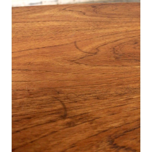 Mid 20th Century Mid 20th Century Walnut Surfboard Coffee Table With Spindled Shelf For Sale - Image 5 of 8