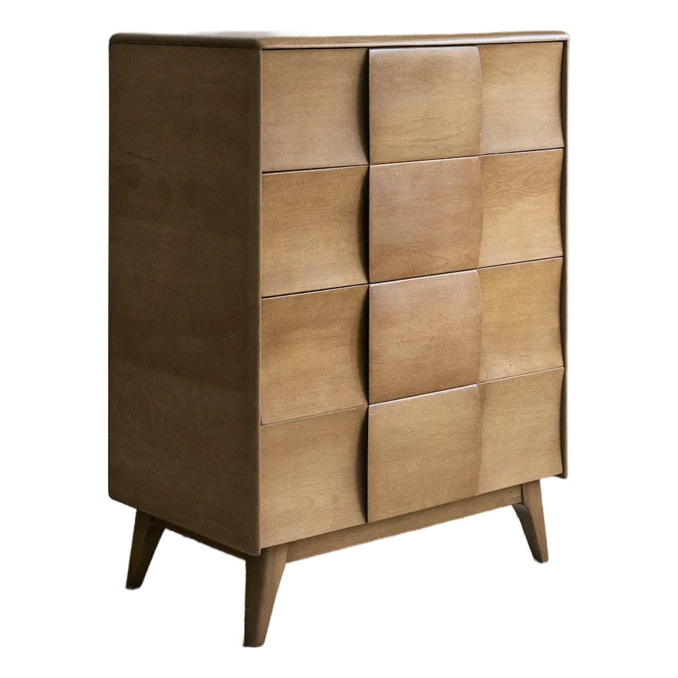 heywood wakefield dresser Mid Century Tall 5 Drawer Vintage 50's solid maple Heywood