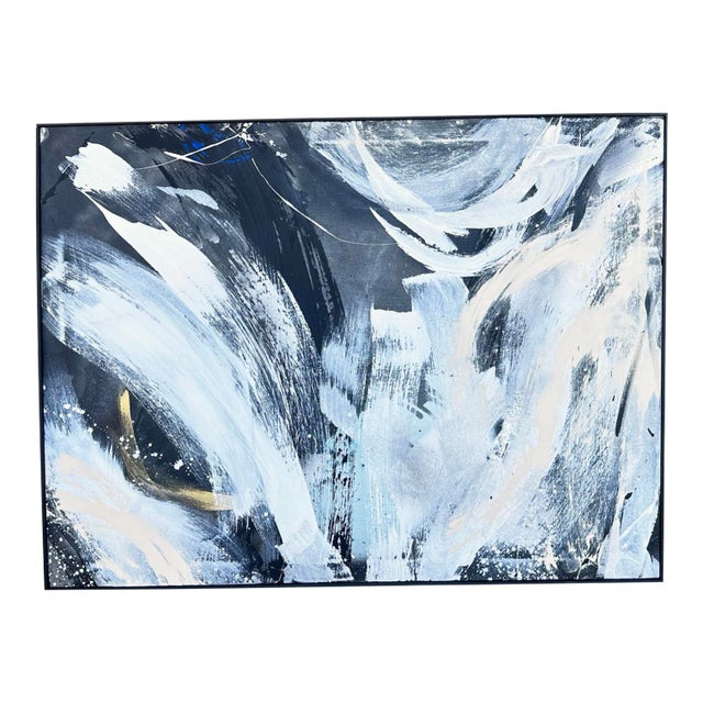 “White Tree Kimono” Abstract Acrylic and Enamel on Canvas Painting by Martha Kaplan For Sale