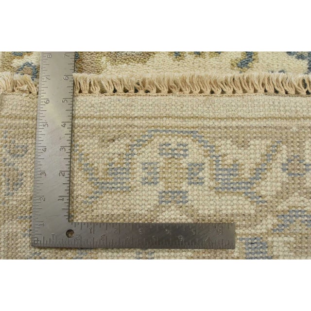 Oushak Runner 2’7” X 7’11” Ivory Wool Tribal Hand-Knotted Oriental Rug For Sale - Image 12 of 12