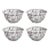 Crow Canyon Home Splatterware, 14 oz. Small Footed Bowls in Grey & White - Set of 4 For Sale