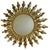 Huge round wrought iron sunburst mirror from the 1950s. Italian handcrafted, decorated with leaves.