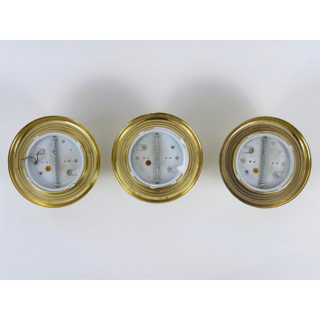 Vintage Brass and Opaline Glass Flush Mount, Germany, 1970 For Sale - Image 18 of 18
