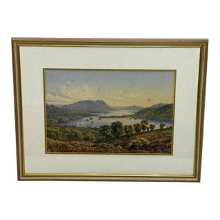 William Taylor Longmire Windermere Antique Watercolor View Towards the Langdale Pikes Dated 1903 For Sale