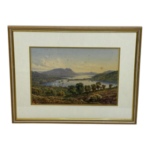 William Taylor Longmire Windermere Antique Watercolor View Towards the Langdale Pikes Dated 1903