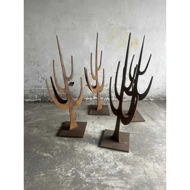 Vintage Plywood Stands, Set of 4 For Sale - Image 5 of 6