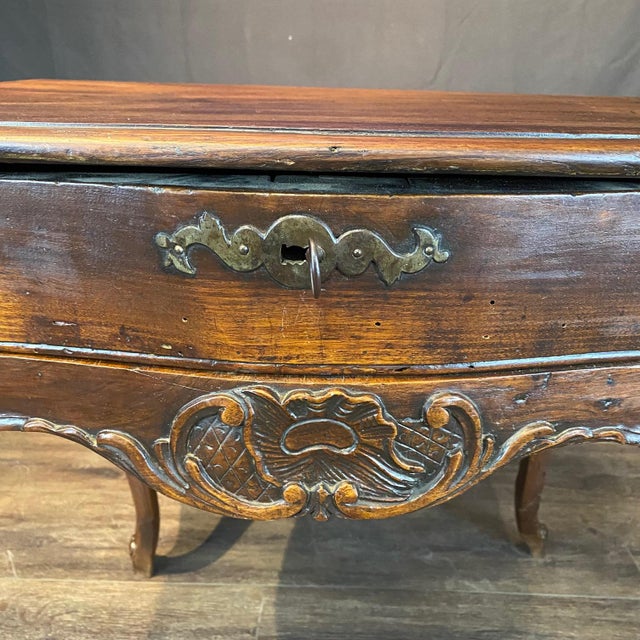 Early 19th Century French Early Carved Louis XV Walnut Side Table For Sale - Image 5 of 10