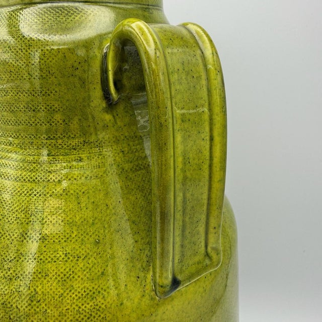 Ceramic Mid-Century Modernist Italian Green Ceramic Carafe with Cork by Baldelli For Sale - Image 7 of 14