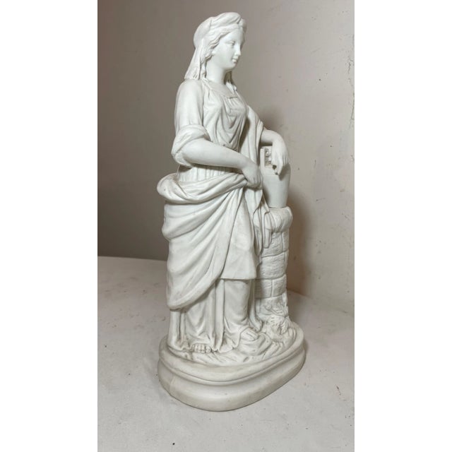 Tall Antique 19th Century Parian Porcelain Lady European Figural Statue Figure For Sale - Image 4 of 9