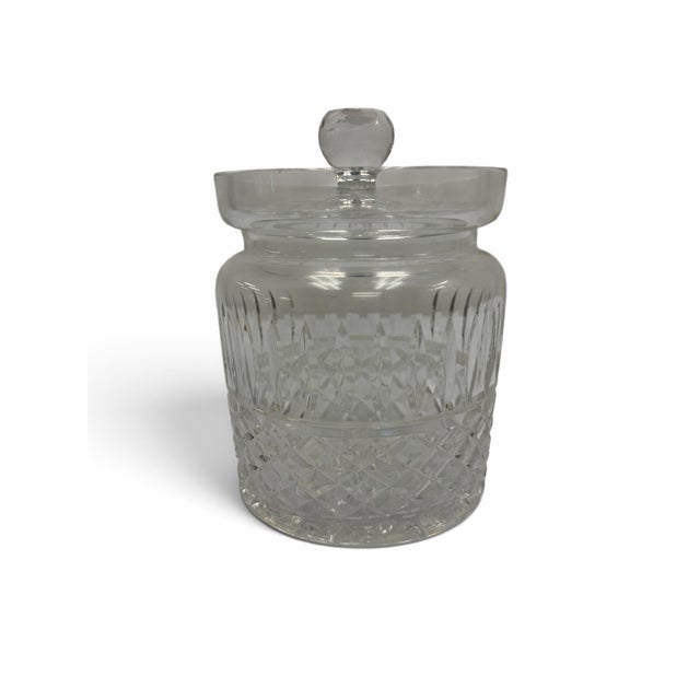 Hollywood Regency Vintage Waterford Crystal Maeve Biscuit Barrel & Lid For Sale - Image 3 of 7