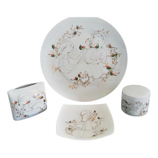 Dinner Plates by Bjorn Wiinblad for Rosenthal Studio-Line, 1980s, Set of 4 For Sale