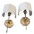 Pair of Lucite & Brass Flower Wall Sconces For Sale