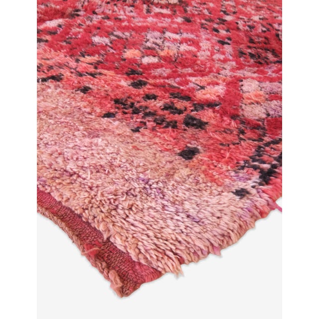 Textile 1980s Red Moroccan Wool Rug - 10.3 X 6.3 Ft For Sale - Image 7 of 8