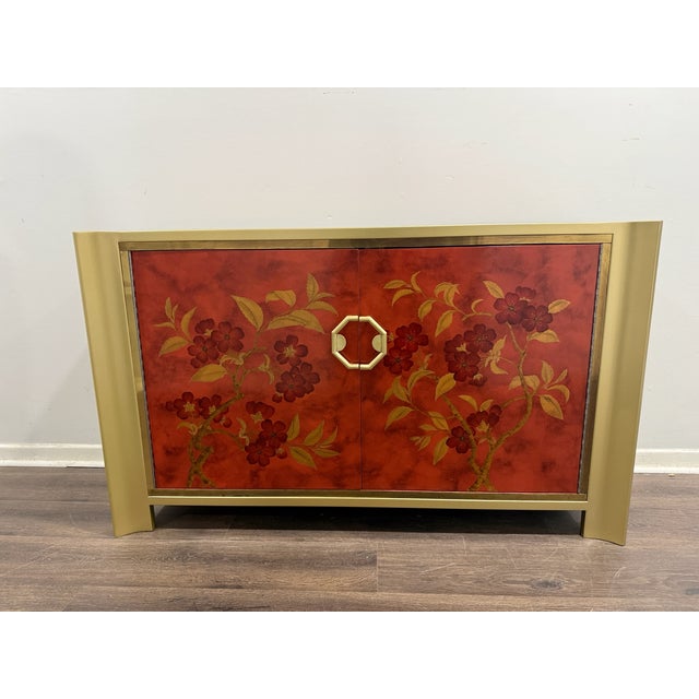 Chinoiserie 1970s Mastercraft Chinoiserie Faux-Tortoise and Brass Commode For Sale - Image 3 of 11